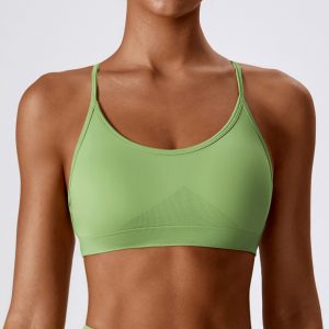 Light Green Yoga Sports Bra - Seamless Support Bralette for Low Impact